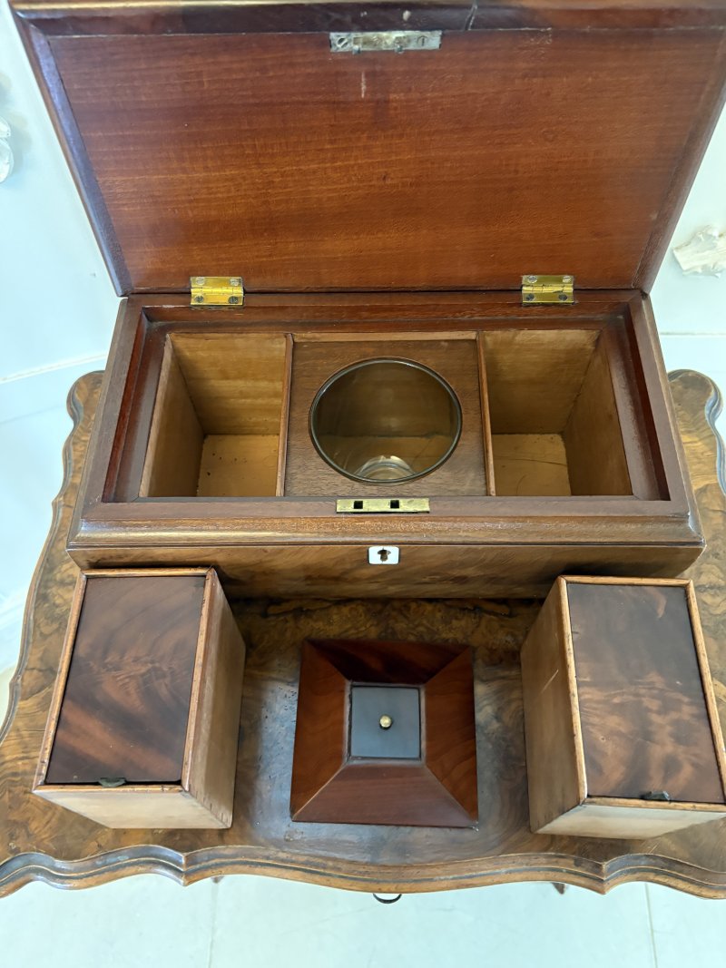 Antique Quality Regency Figured Mahogany Tea Caddy - Image 4